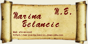 Marina Belančić vizit kartica